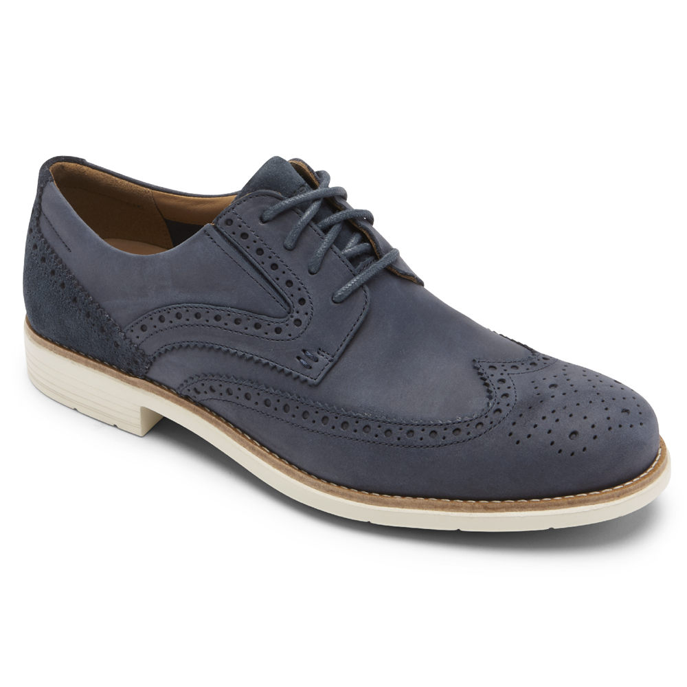 Tenis Rockport Homem Azuis - Total Motion Classic Dress Wingtip - 73561UFZV